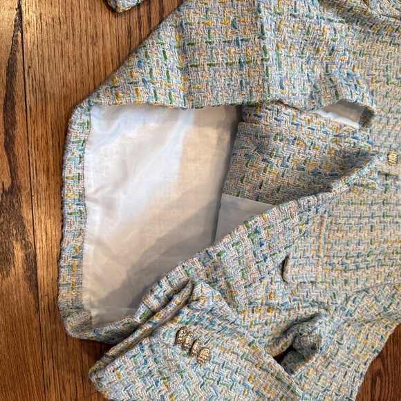 Tweed Blue/Green Buttoned Jacket, S, NWOT - Picture 6 of 12